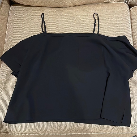 T by Alexander Wang Tops - Black Off Shoulder Boxy Top